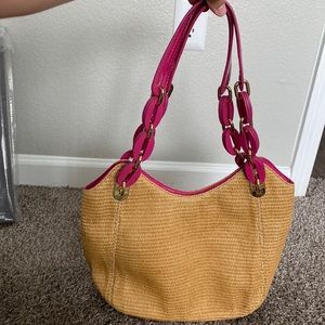 Michael Kors woven straw shoulder bag